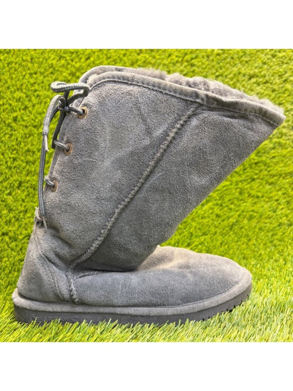 Bearpaw Phylly Womens Size 6 Gray Classic Outdoor Suede Lace Up Winter Boots